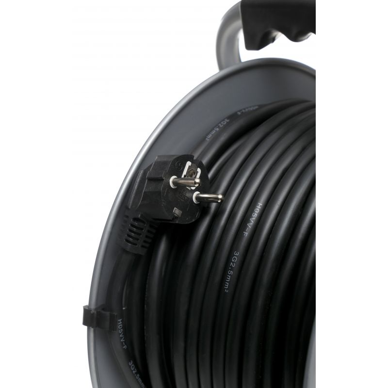Cablu prelungitor cu tambur metalic 50m 3x2.5mm , Kraft&Dele KD4022