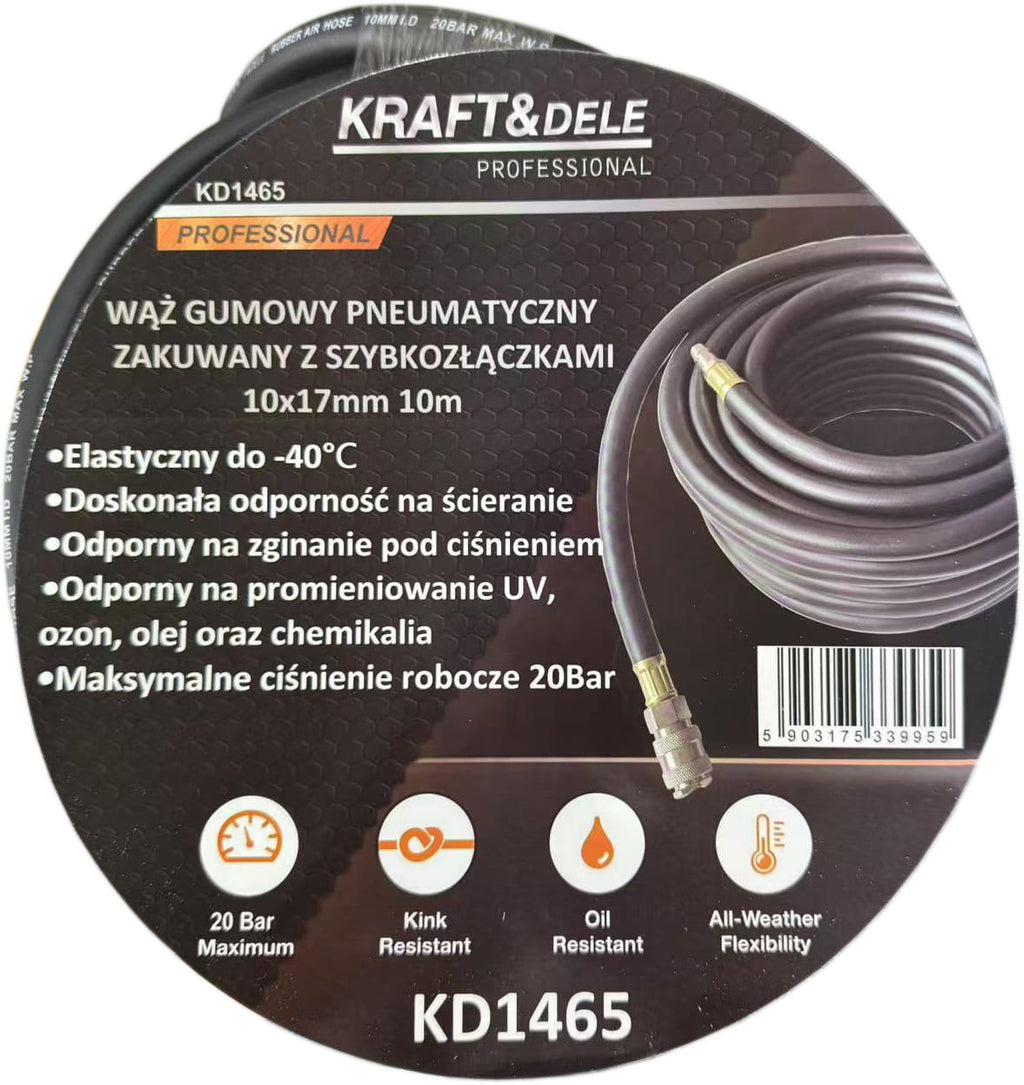 Furtun Pneumatic 10x17mm 10m 20bar Rezistent la Ulei, Kraft&Dele KD1465 - imaginea 11