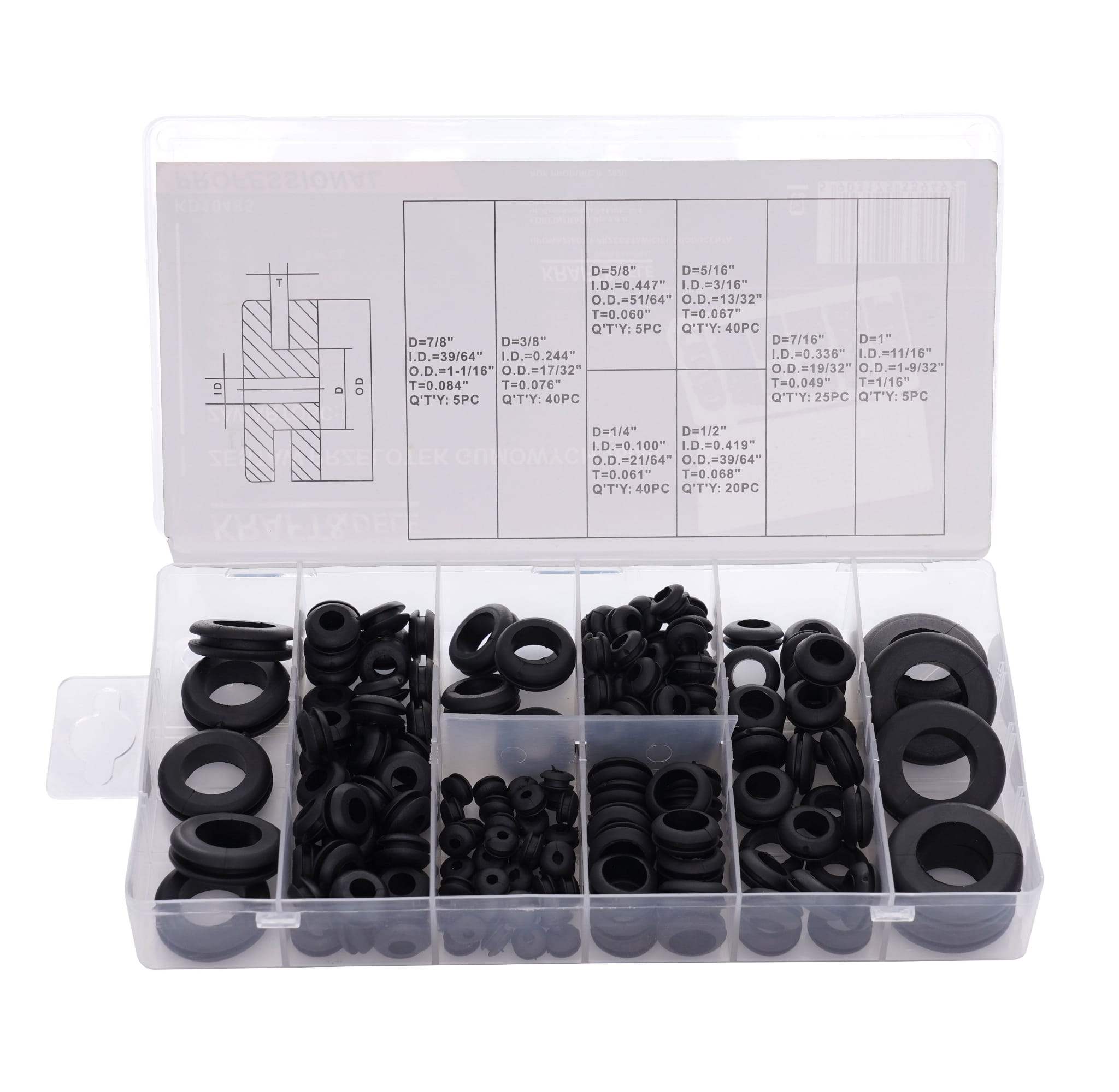 Set Inele Cauciuc 180 Bucati Diverse Diametre, Kraft&Dele KD10485