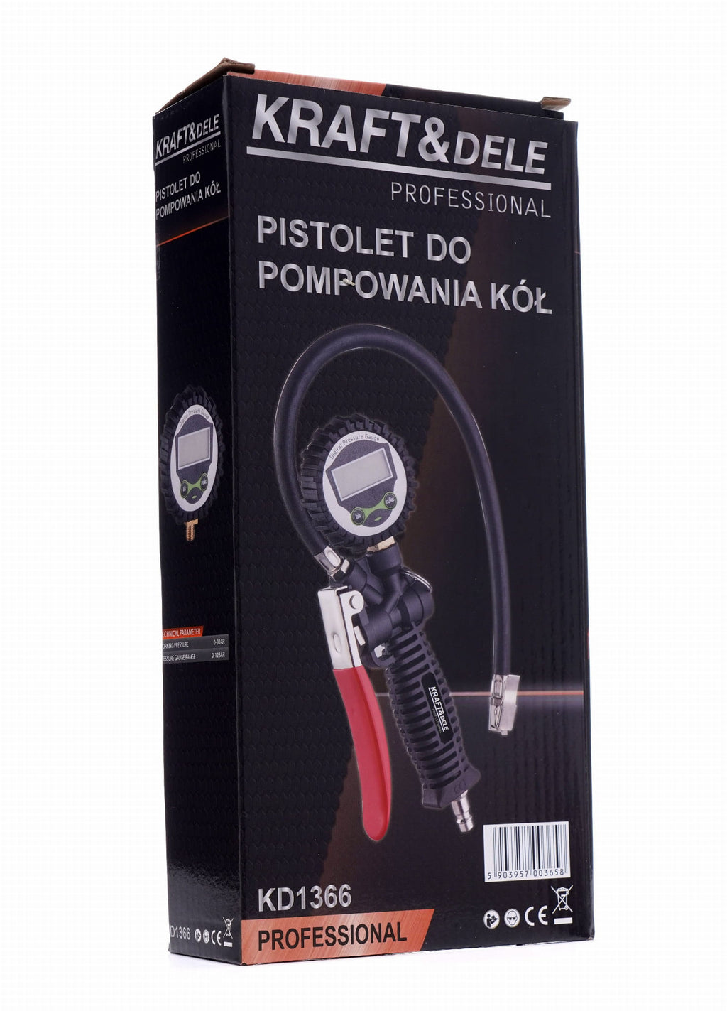 Pistol de Umflat Roti cu Furtun si Manometru LCD, Kraft&Dele KD1366