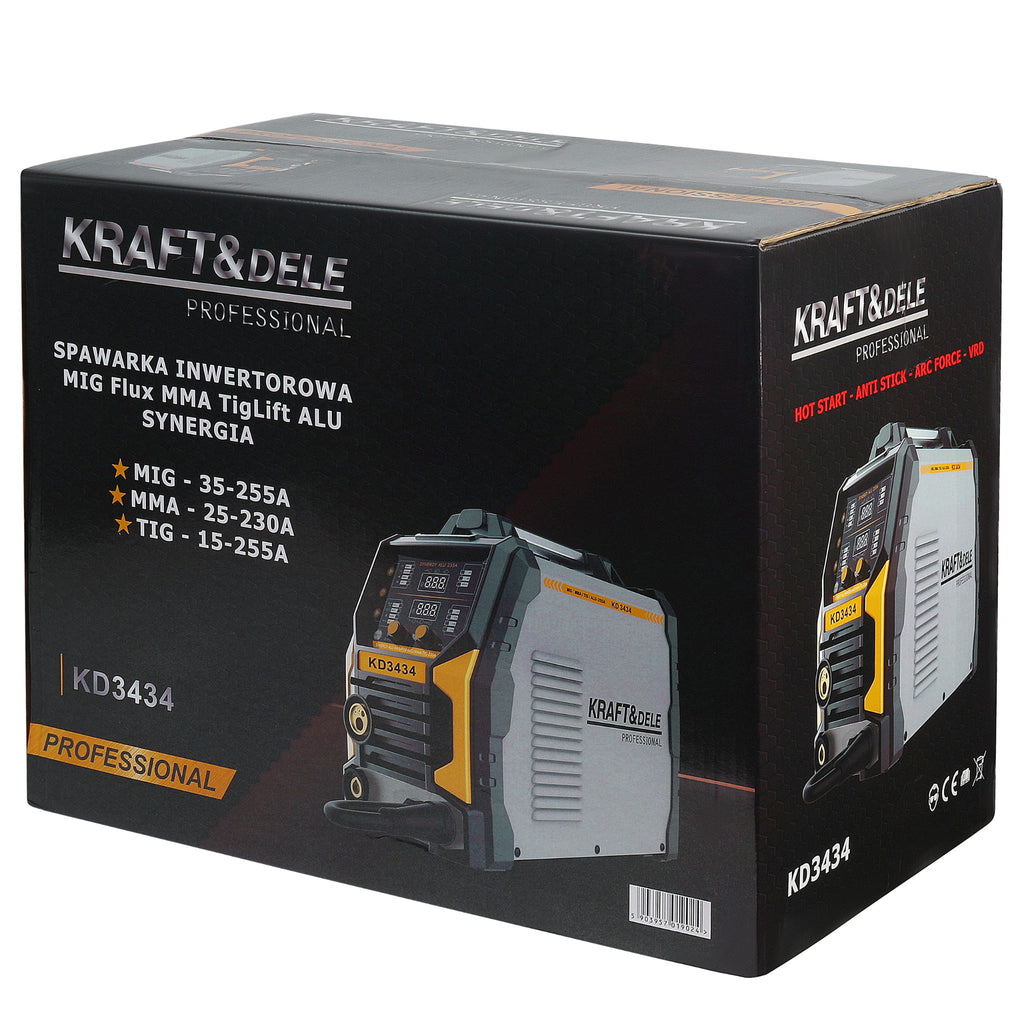 Aparat de Sudura 255A Mig/flux/mma/lift Tig/alu, Kraft&Dele KD3434