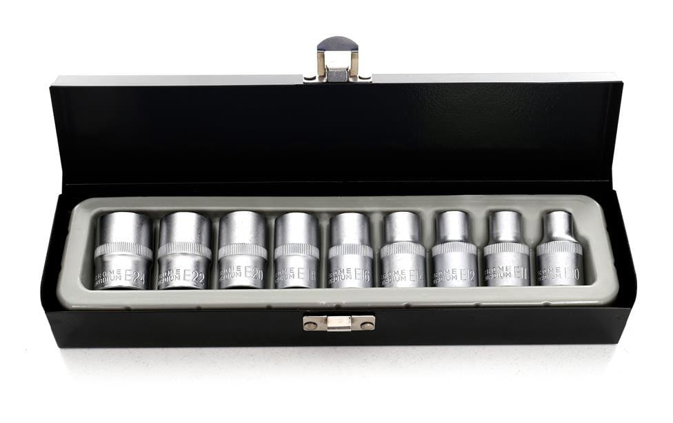 Set Tubulare Torx 9 Bucati E10-E24 37mm, Kraft&Dele KD10227