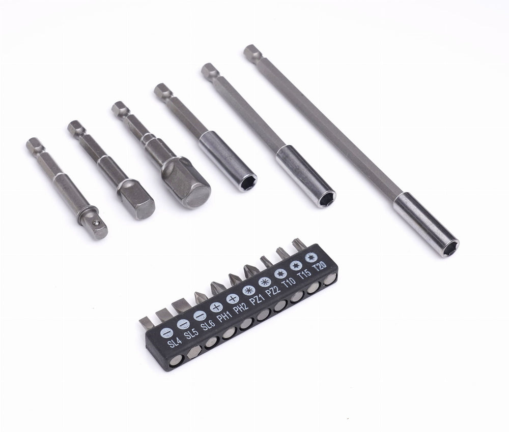 Set Suporturi, Adaptoare si Biti 16 Bucati , Kraft&Dele KD10955