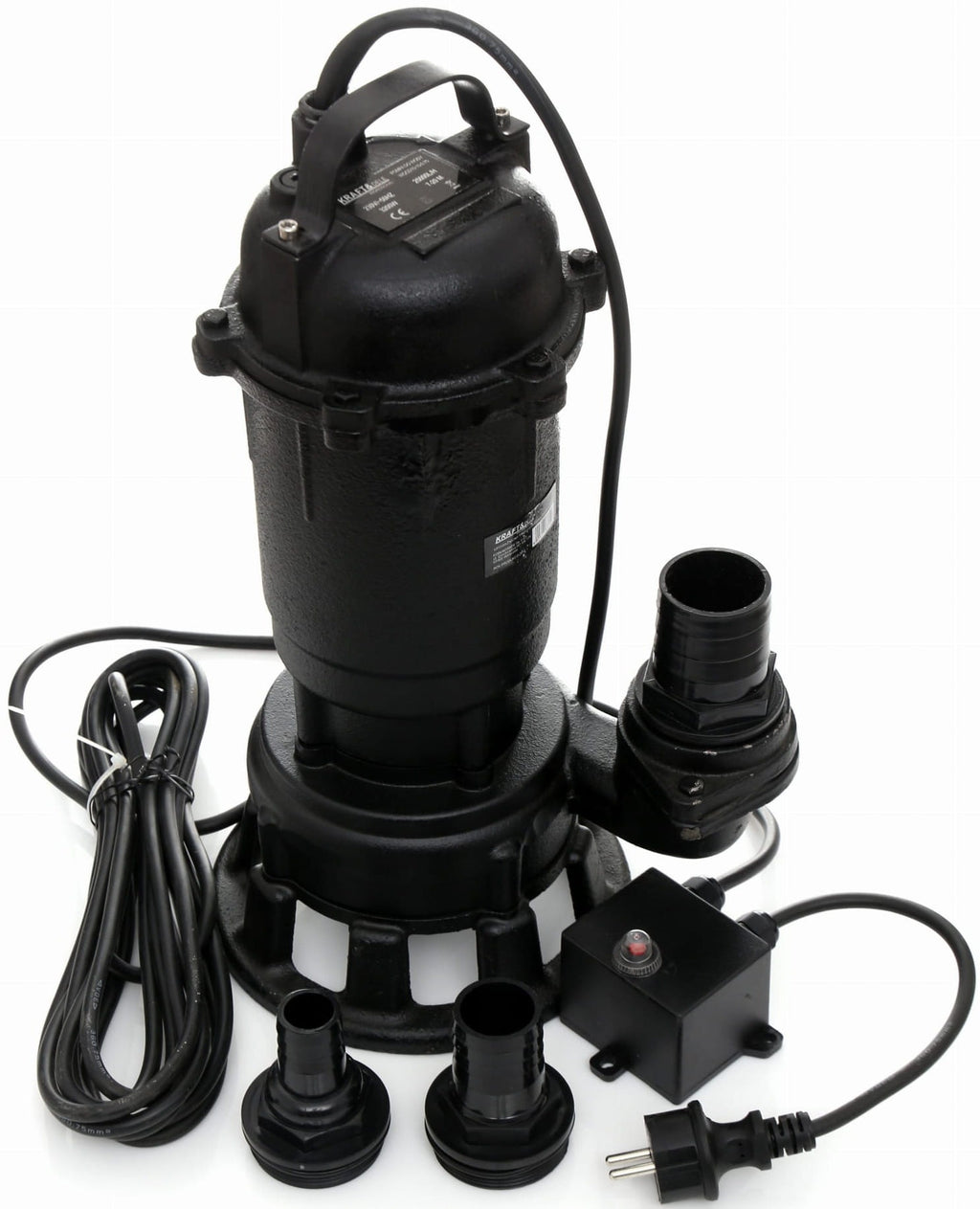 Pump Apa Murdara cu Tocator si Solenoid 230V, 3200W, Debit 416l/min, H Refulare 20m, Submersibila, Kraft&Dele KD764