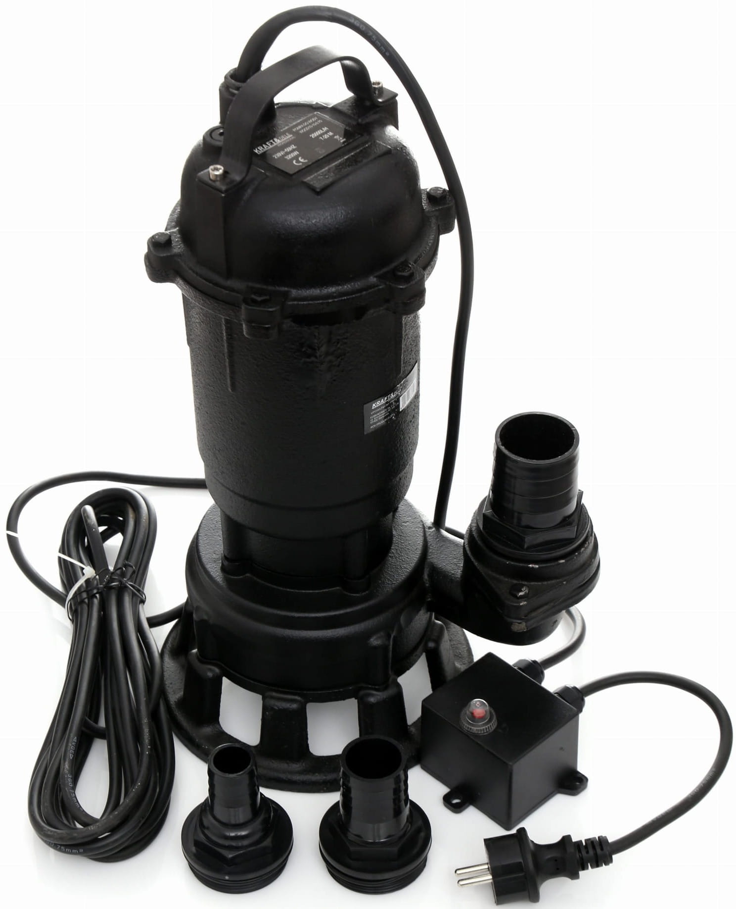 Pump Apa Murdara cu Tocator si Solenoid 230V, 3200W, Debit 416l/min, H Refulare 20m, Submersibila, Kraft&Dele KD764