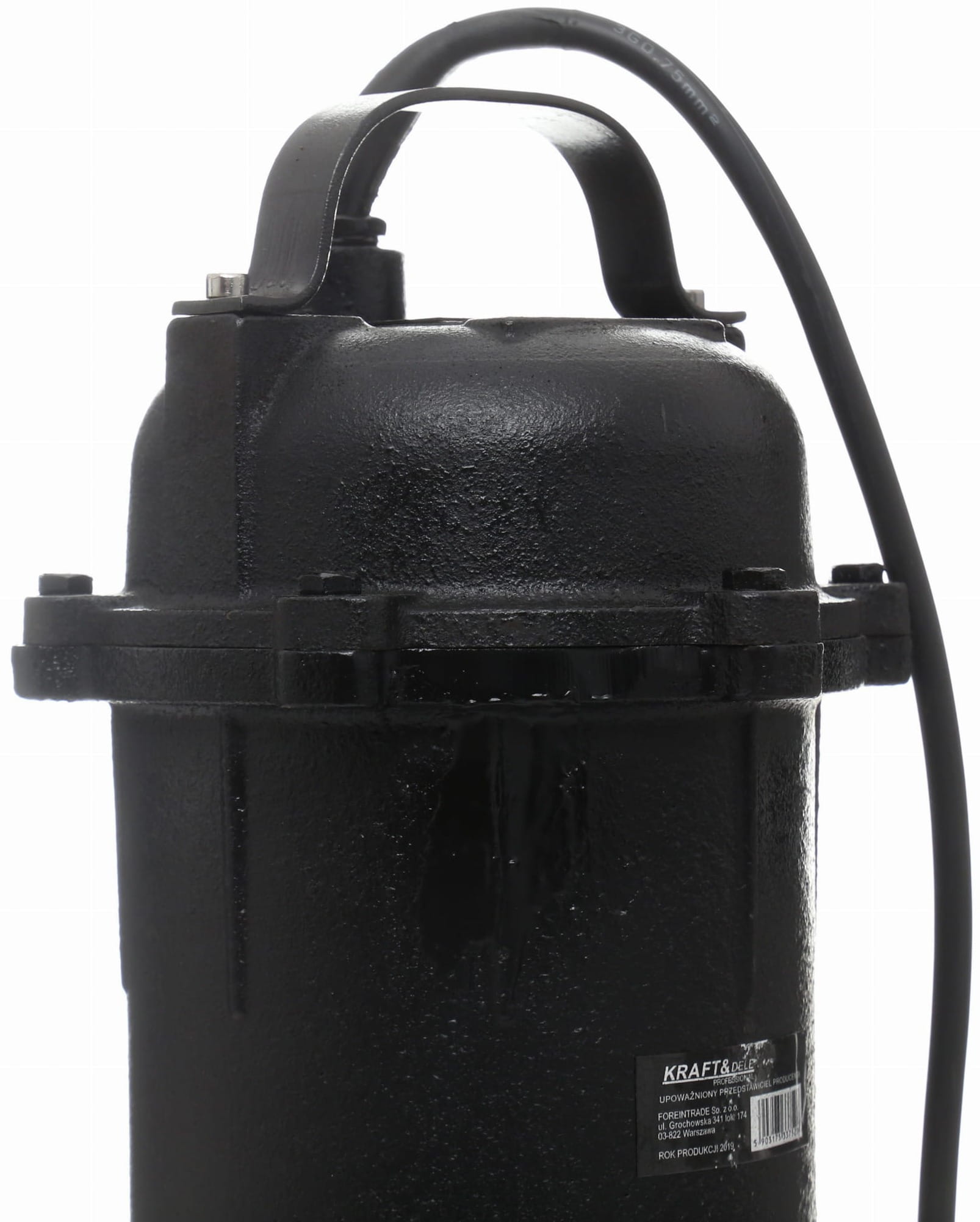 Pump Apa Murdara cu Tocator si Solenoid 230V, 3200W, Debit 416l/min, H Refulare 20m, Submersibila, Kraft&Dele KD764