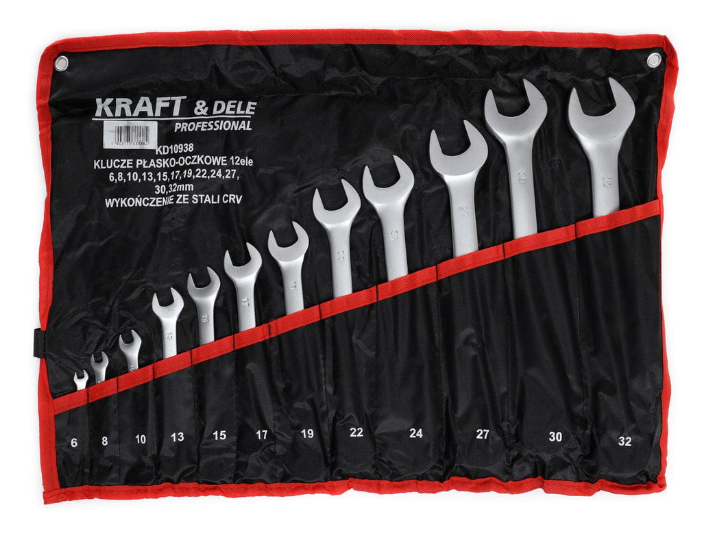 Set Chei Combinate 12 Piese 6-32 mm Otel CRV Cromat, Kraft&Dele KD10938
