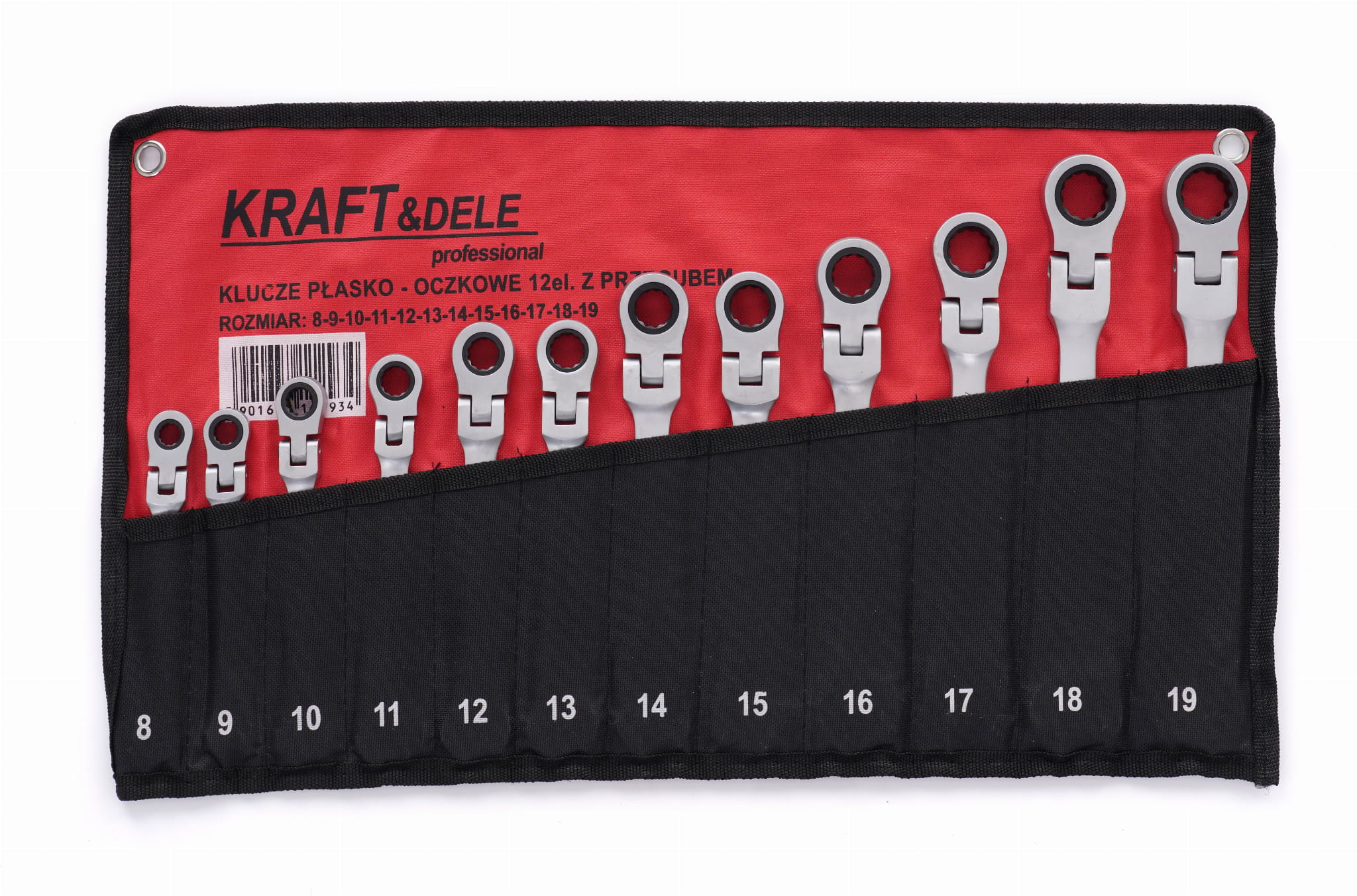 Chei Combinate Fixe-inelare cu Clichet Articulate 12 Bucati, Kraft&Dele KD10947