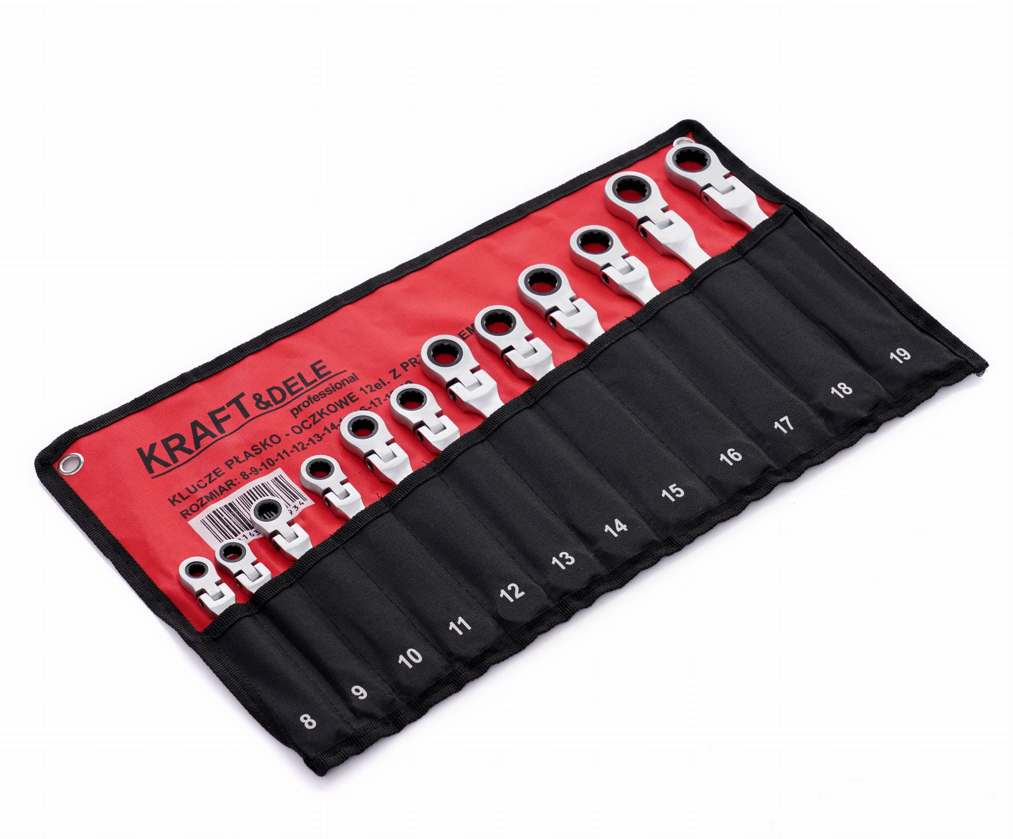 Chei Combinate Fixe-inelare cu Clichet Articulate 12 Bucati, Kraft&Dele KD10947