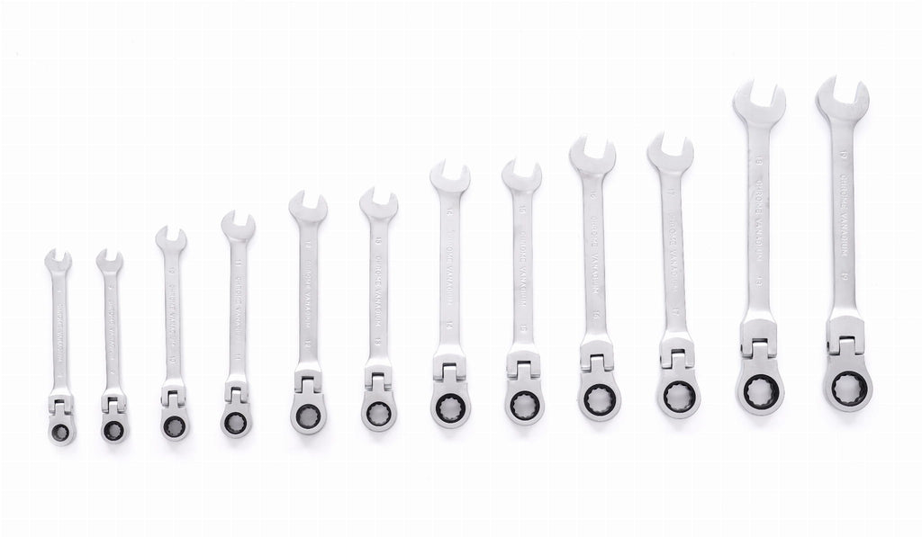 Chei Combinate Fixe-inelare cu Clichet Articulate 12 Bucati, Kraft&Dele KD10947
