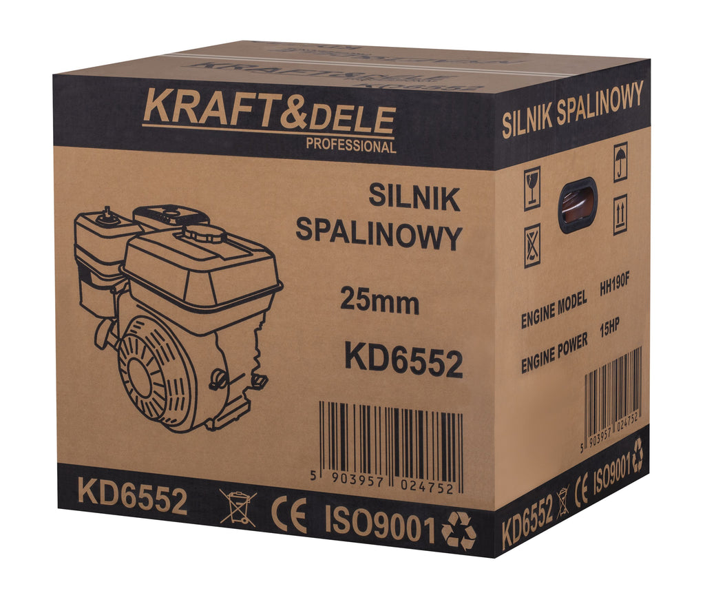 Motor Termic Benzina 15CP 420cm3 Ax 25mm Pornire Manuala si Electrica, Kraft&Dele KD6552 15