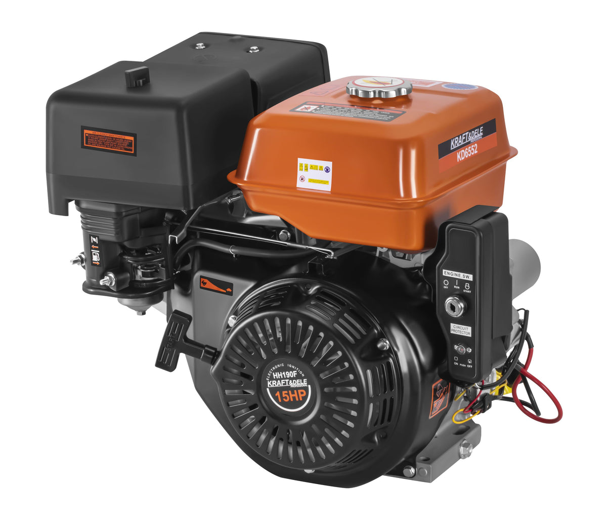 Motor Termic Benzina 15CP 420cm3 Ax 25mm Pornire Manuala si Electrica, Kraft&Dele KD6552