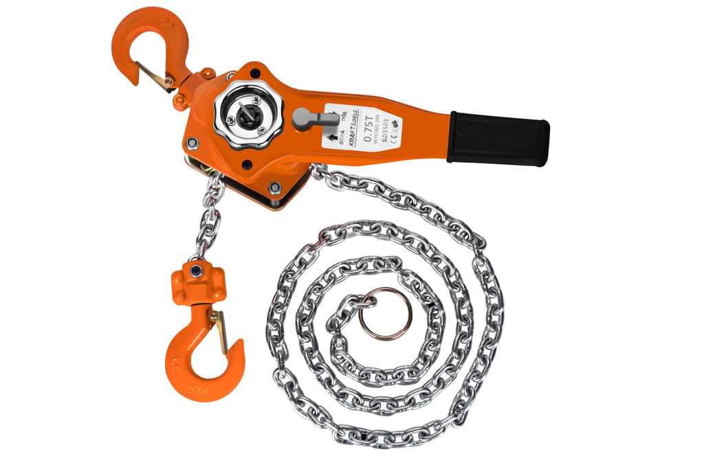 Troliu Manual cu Lant 750kg , 2 m, Kraft&Dele KD3503