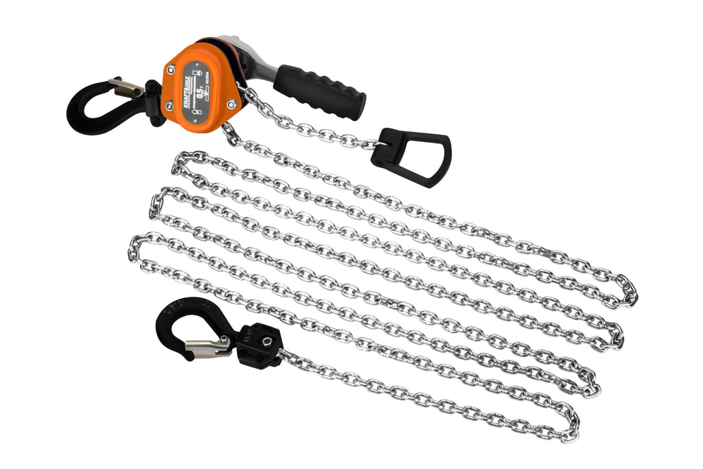 Troliu Manual cu Lant 750kg , 2 m, Kraft&Dele KD3503