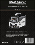 Spawarka MIG Flux/MMA/TIG 200A KD815 15