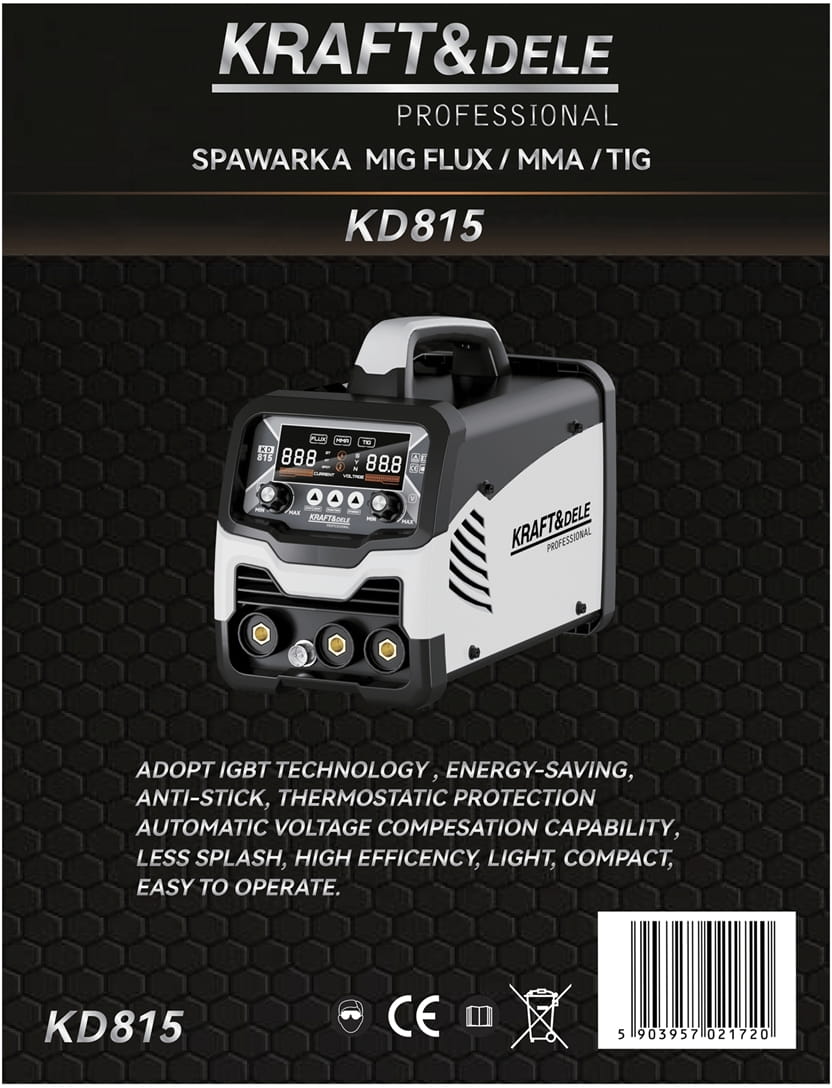 Spawarka MIG Flux/MMA/TIG 200A KD815 15