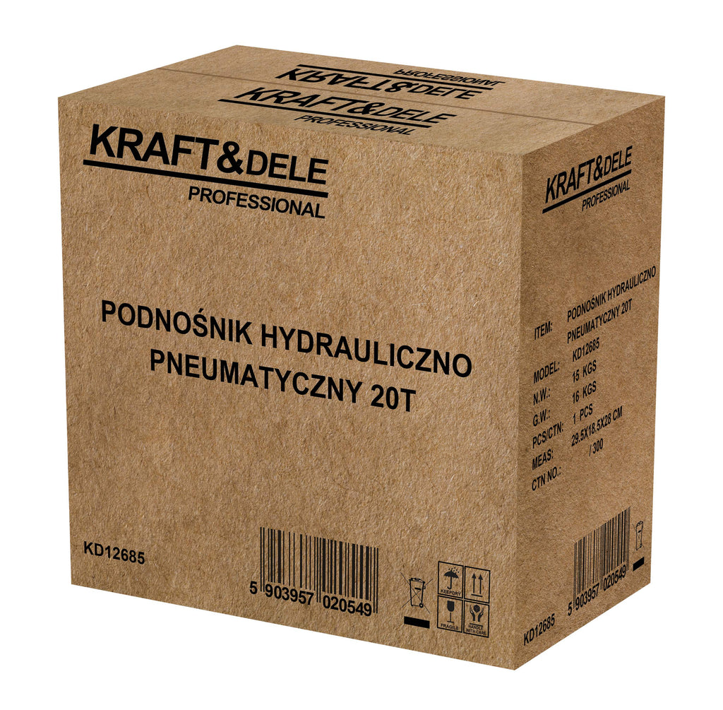 Cric Hidraulic Pneumatic 20t 260-510mm 0.8-0.95 MPa, Kraft&Dele KD12685 11