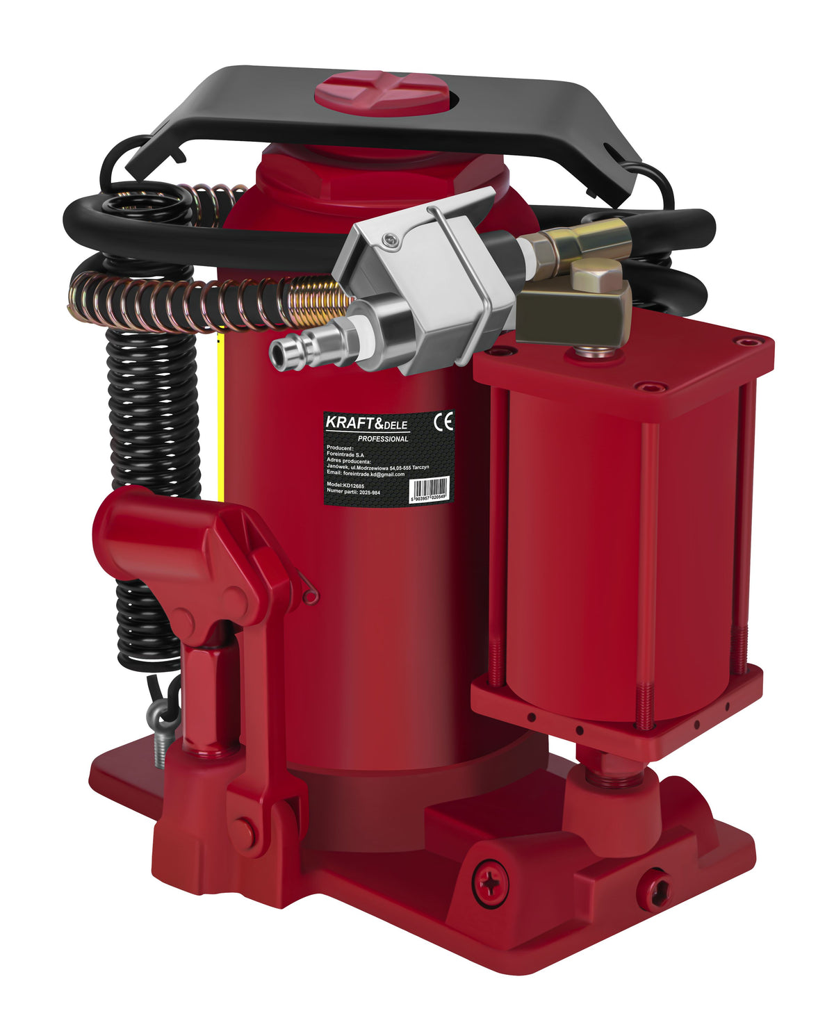 Cric Hidraulic Pneumatic 20t 260-510mm 0.8-0.95 MPa, Kraft&Dele KD12685 5
