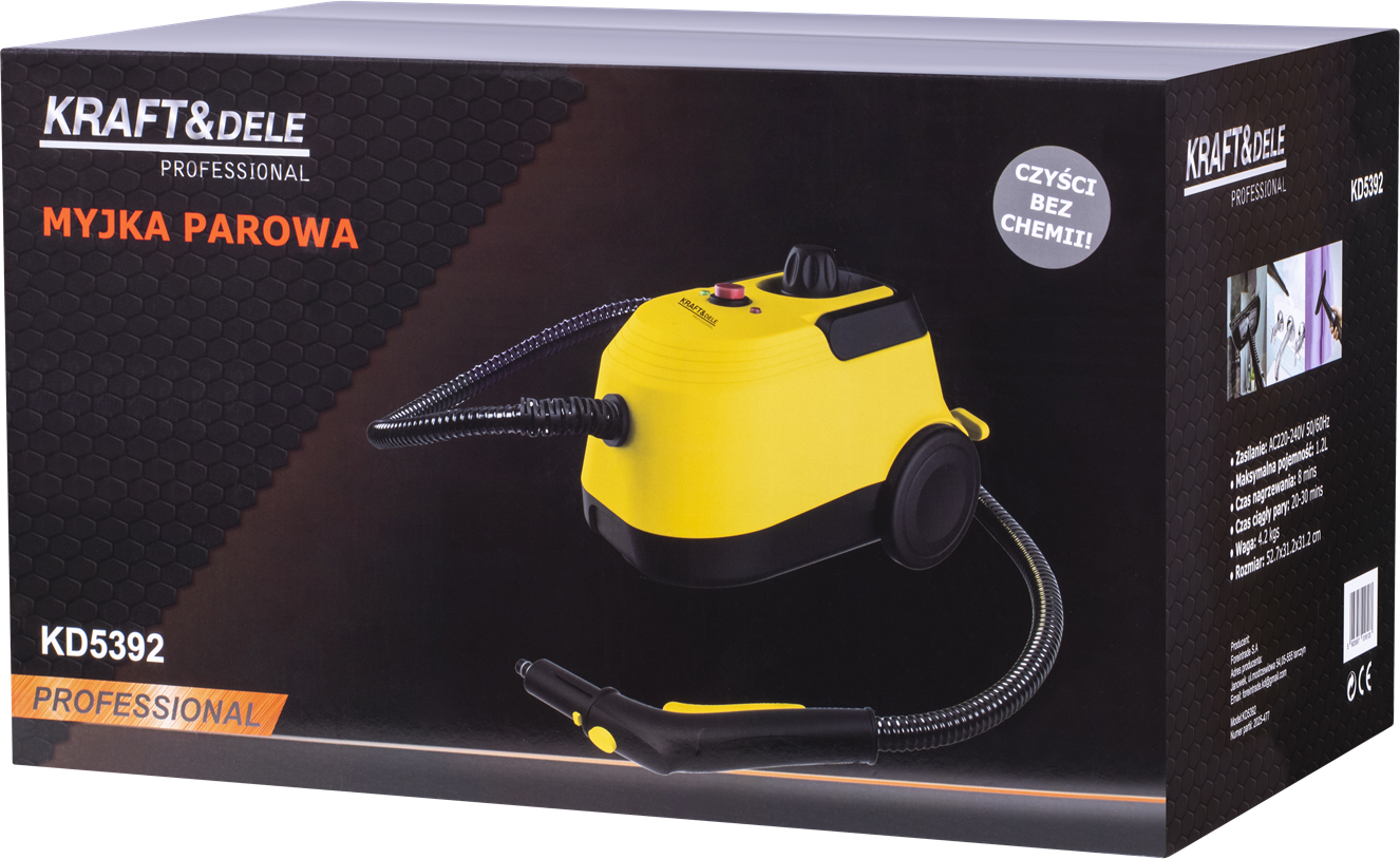 Aparat de Curatat cu Abur 2500W Set Complet cu Accesorii, Kraft&Dele KD5392