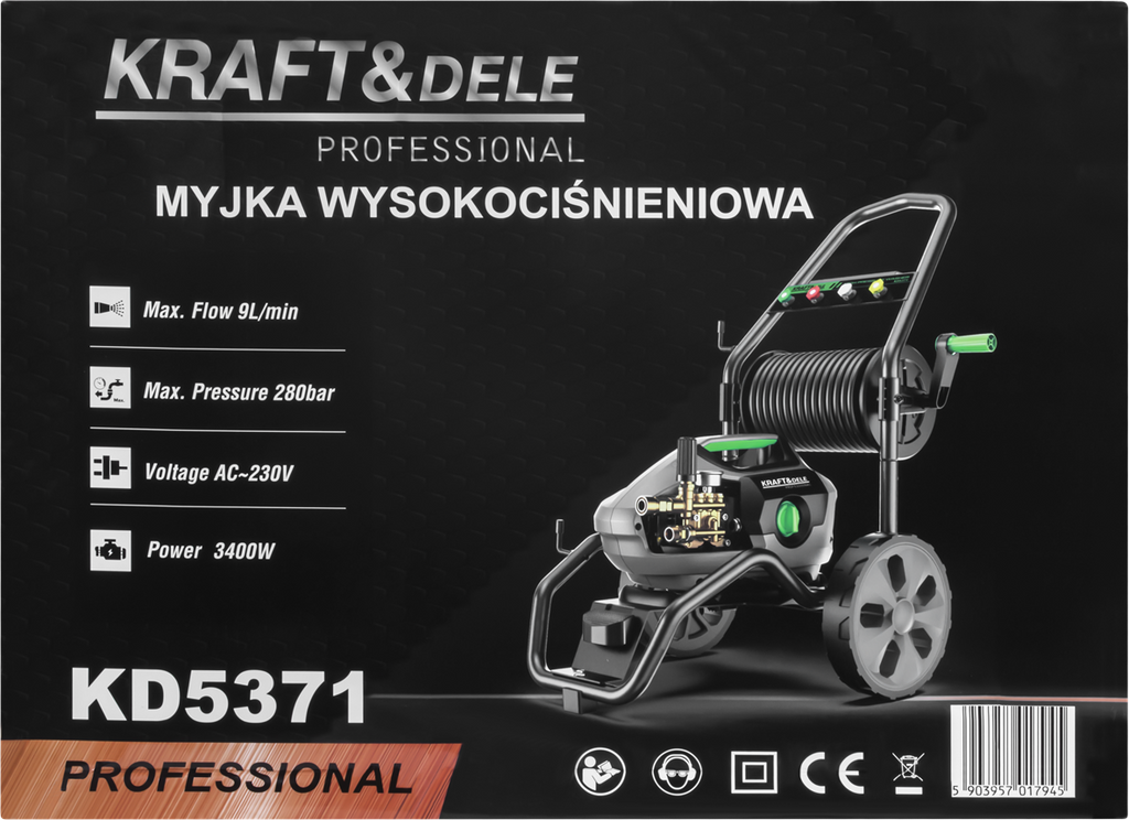Masina de Spalat cu Presiune 3.4Kw 9l/m , 280 Bar, Kraft&Dele KD5371