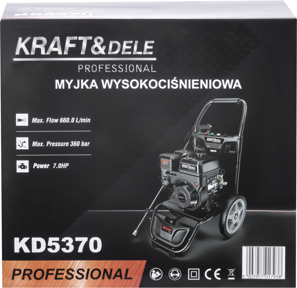 Masina de Spalat cu Presiune pe Benzina 7cp 11l/m , 360 Bar, Kraft&Dele KD5370