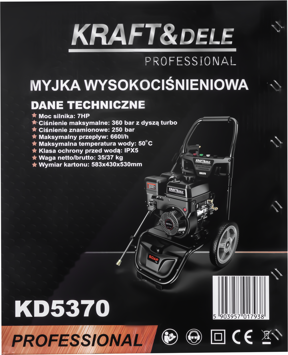 Masina de Spalat cu Presiune pe Benzina 7cp 11l/m , 360 Bar, Kraft&Dele KD5370
