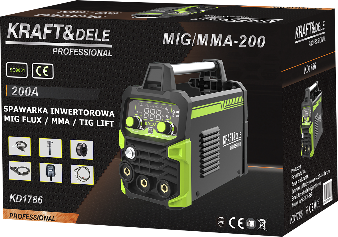 SPAWARKA INWERTOROWA MIG FLUX MMA TIG LIFT 200A KD1786 13