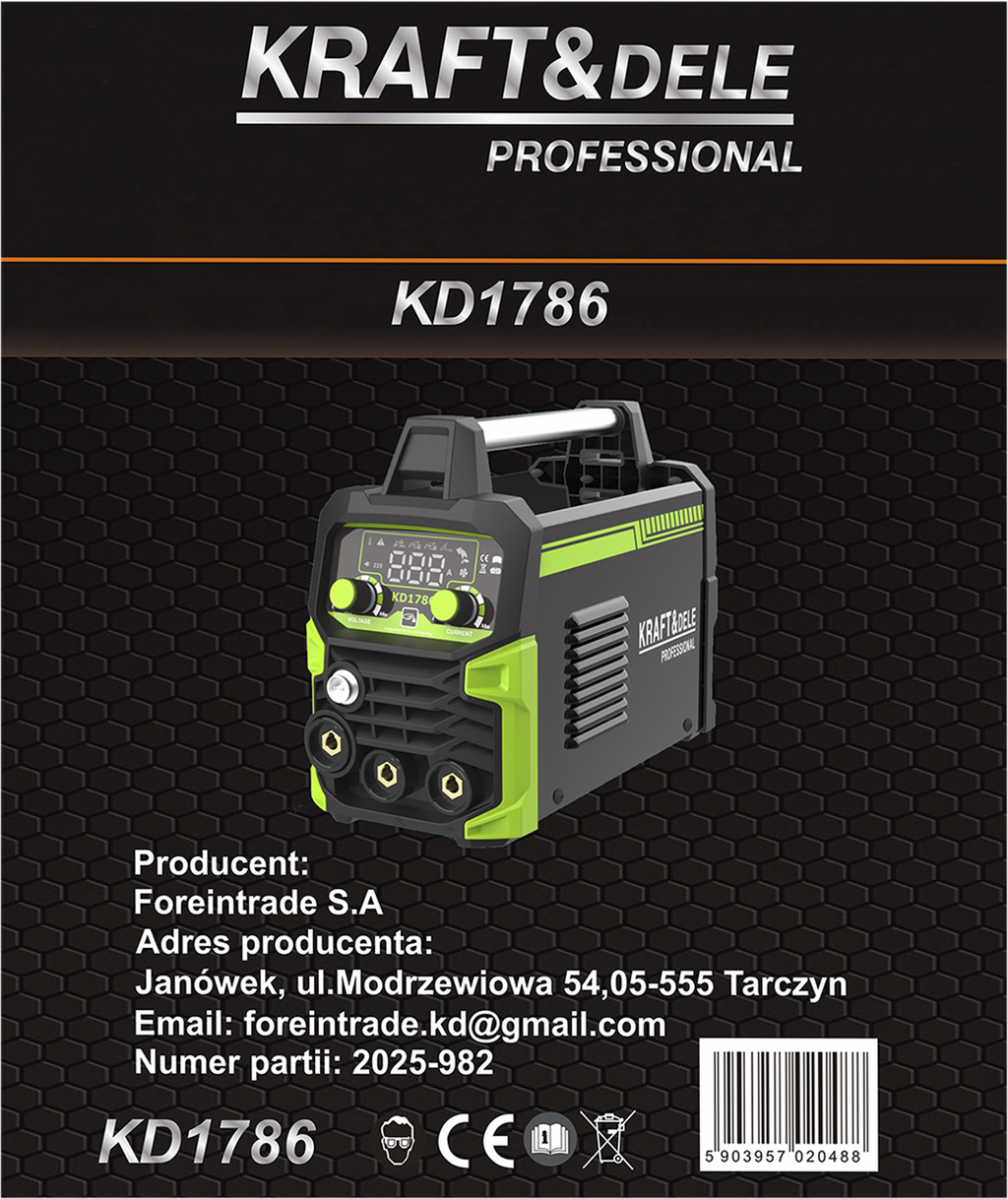 SPAWARKA INWERTOROWA MIG FLUX MMA TIG LIFT 200A KD1786 15