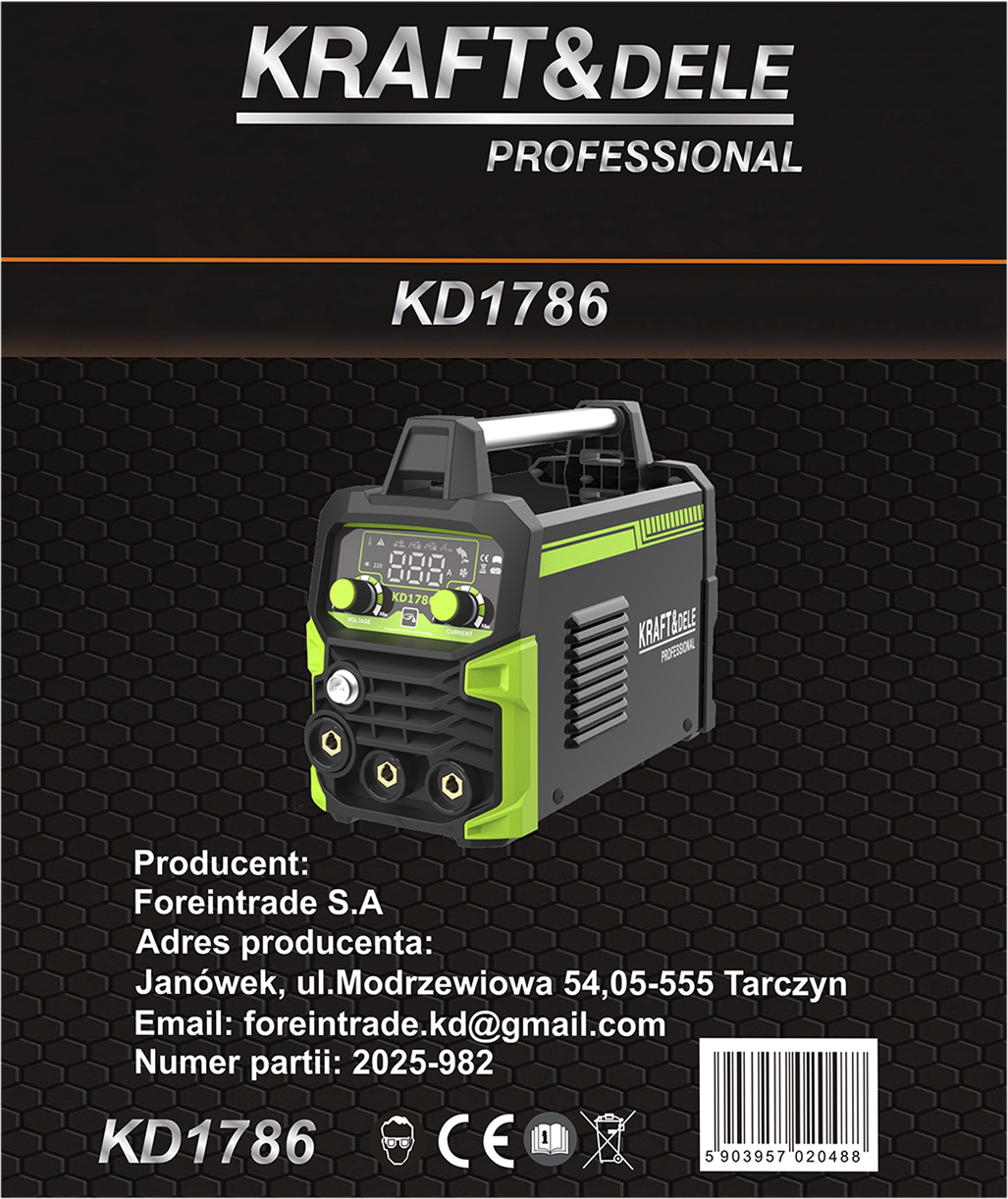 SPAWARKA INWERTOROWA MIG FLUX MMA TIG LIFT 200A KD1786 15