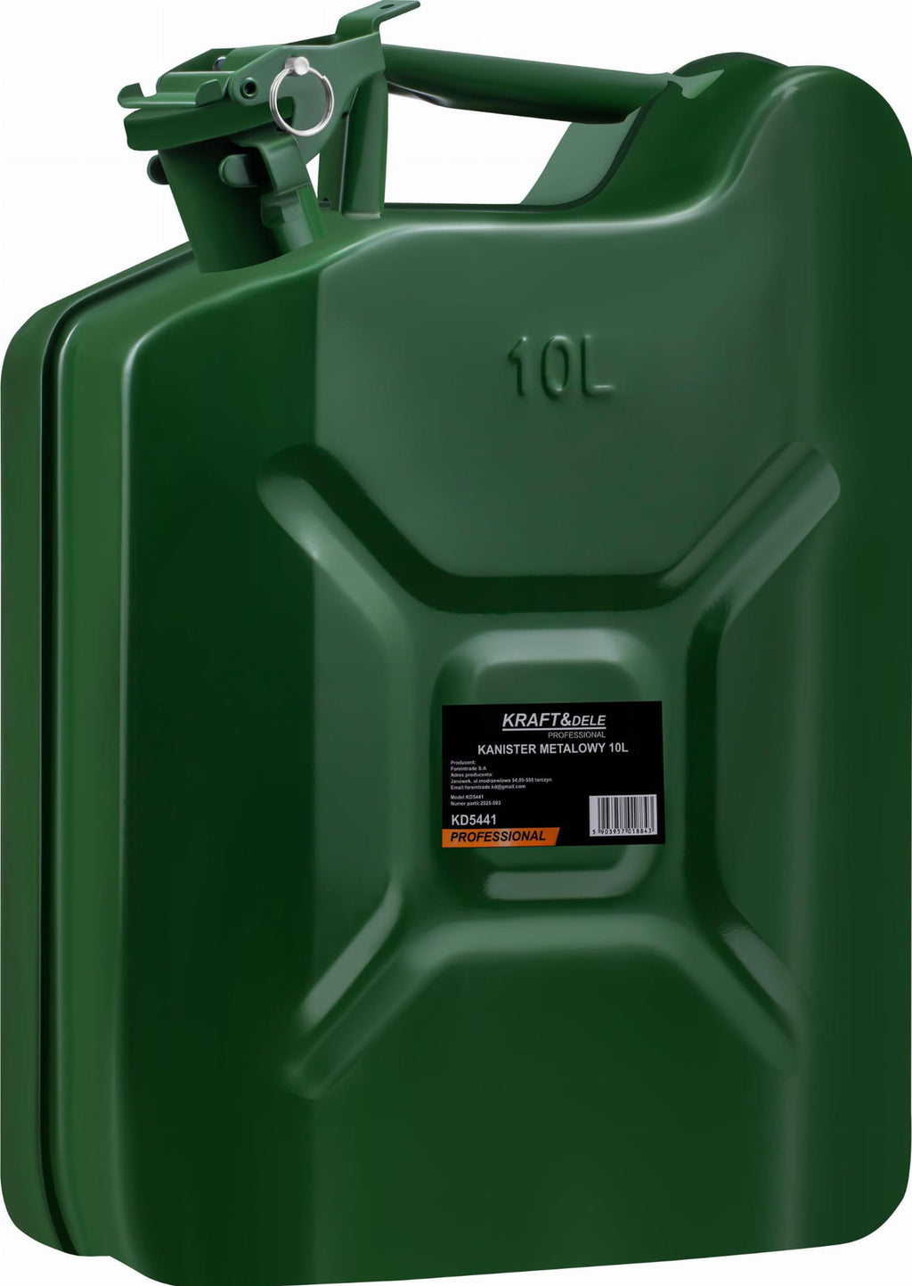 Canister Metalic 10L pentru Benzina si Motorina, Kraft&Dele KD5441