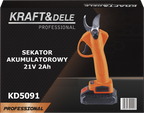 Sekator akumulatorowy 21V 2Ah x 2 szt + ładowarka KD5091 14