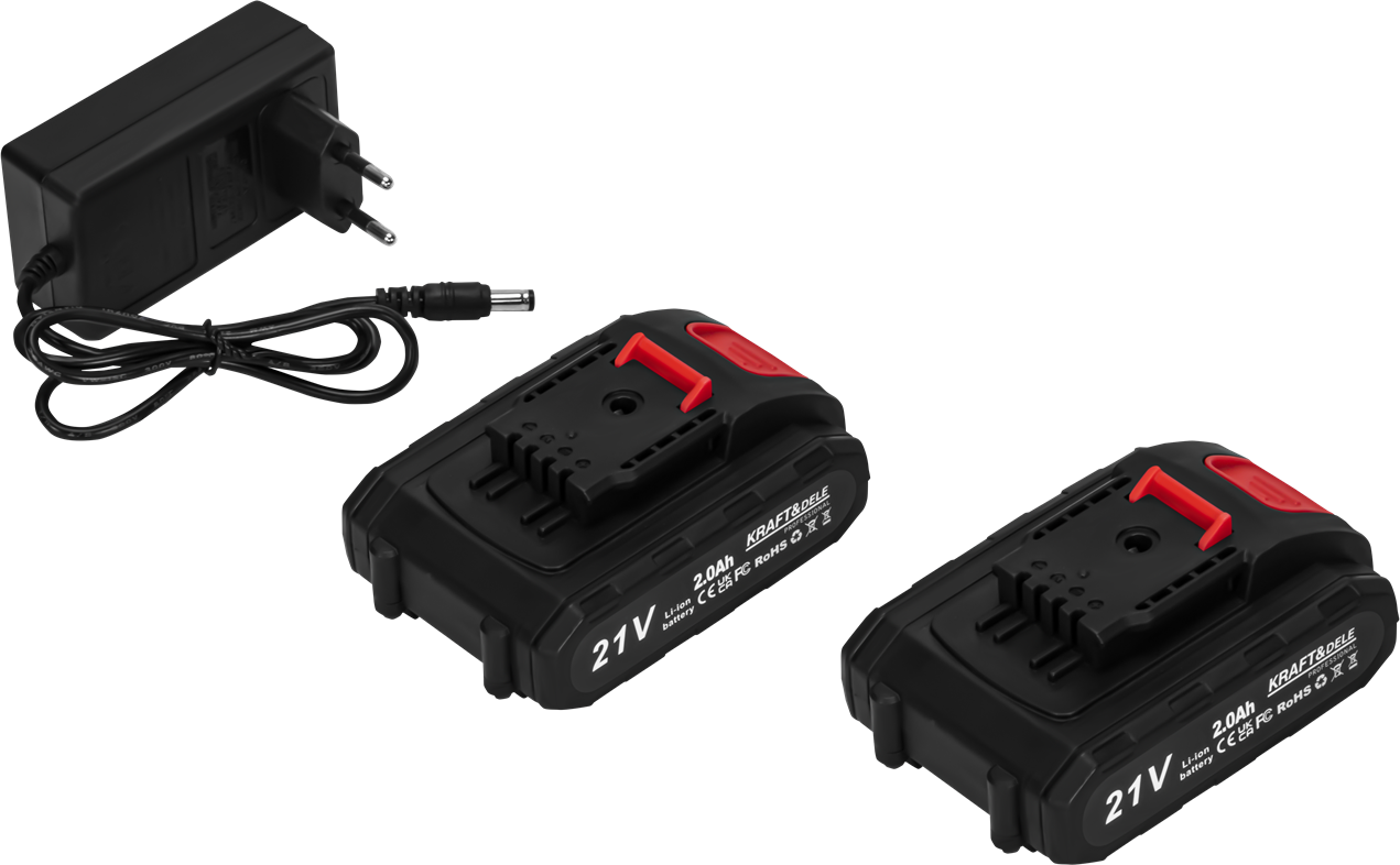 Sekator akumulatorowy 21V 2Ah x 2 szt + ładowarka KD5091 8