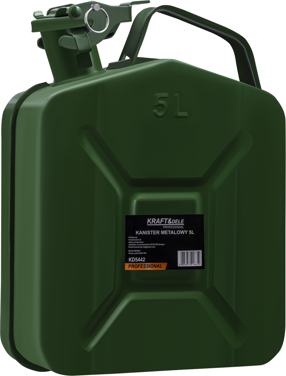 Canister Metalic 5L pentru Benzina si Diesel, Kraft&Dele KD5442