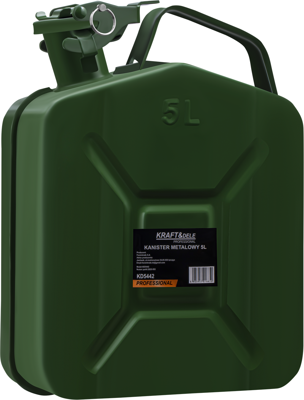 Canister Metalic 5L pentru Benzina si Diesel, Kraft&Dele KD5442