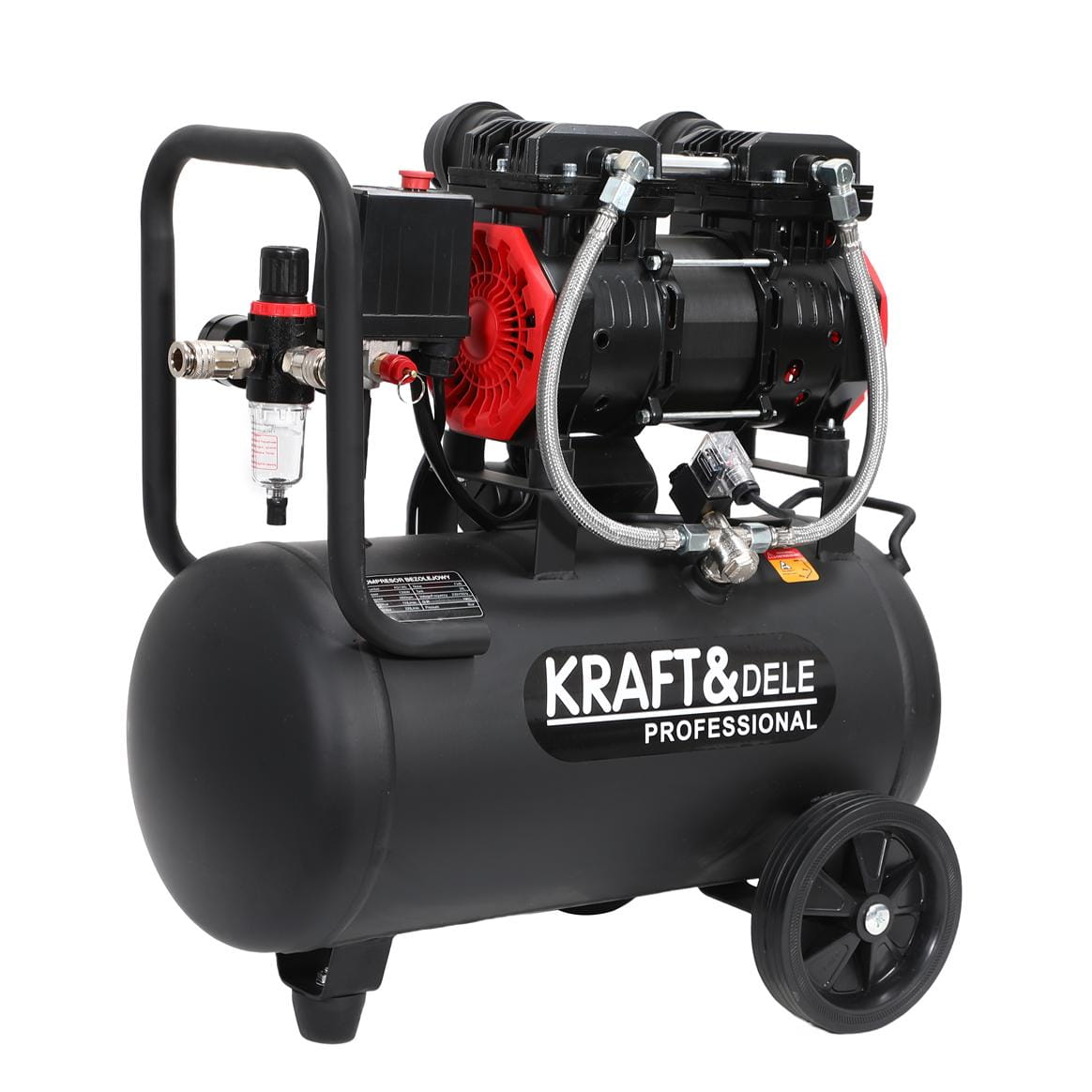 Compresor fara Ulei Silentios , 24L / 1390W X 1 , 220l/M, Kraft&Dele KD1385