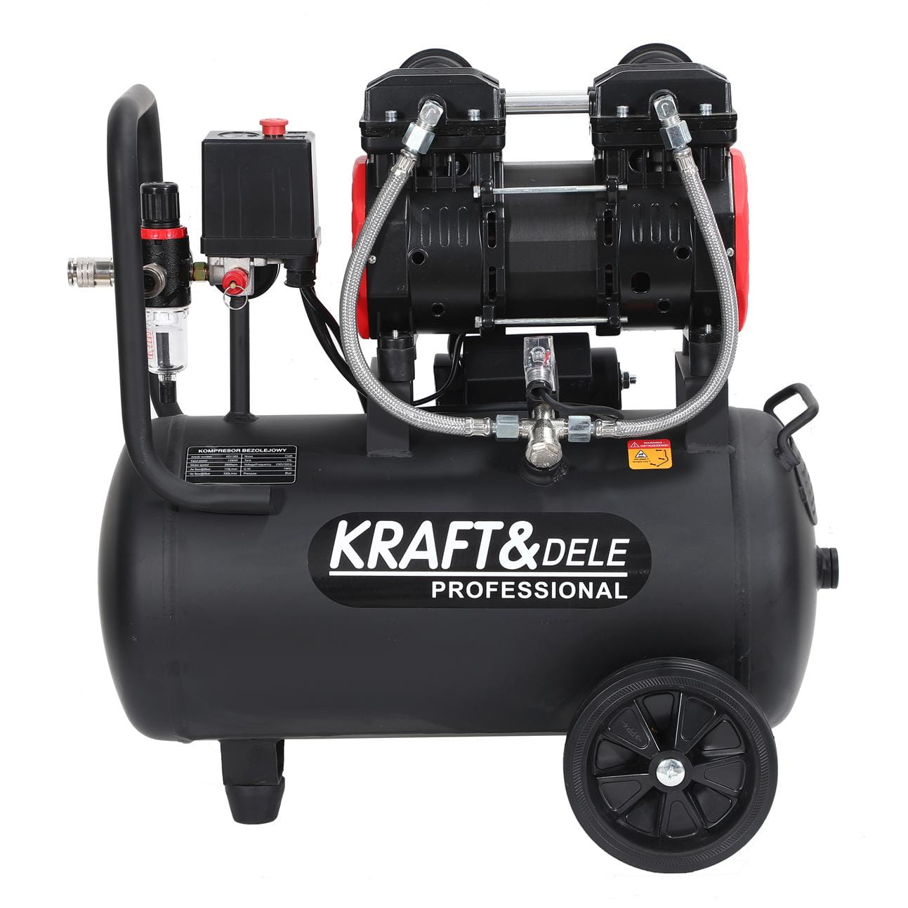 Compresor fara Ulei Silentios , 24L / 1390W X 1 , 220l/M, Kraft&Dele KD1385