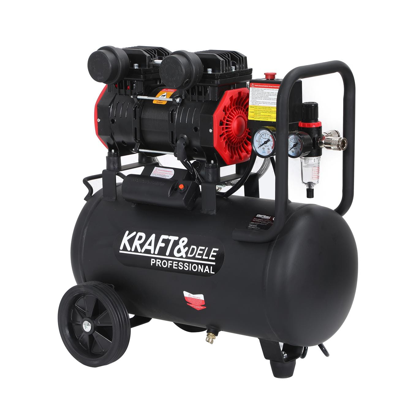 Compresor fara Ulei Silentios , 24L / 1390W X 1 , 220l/M, Kraft&Dele KD1385