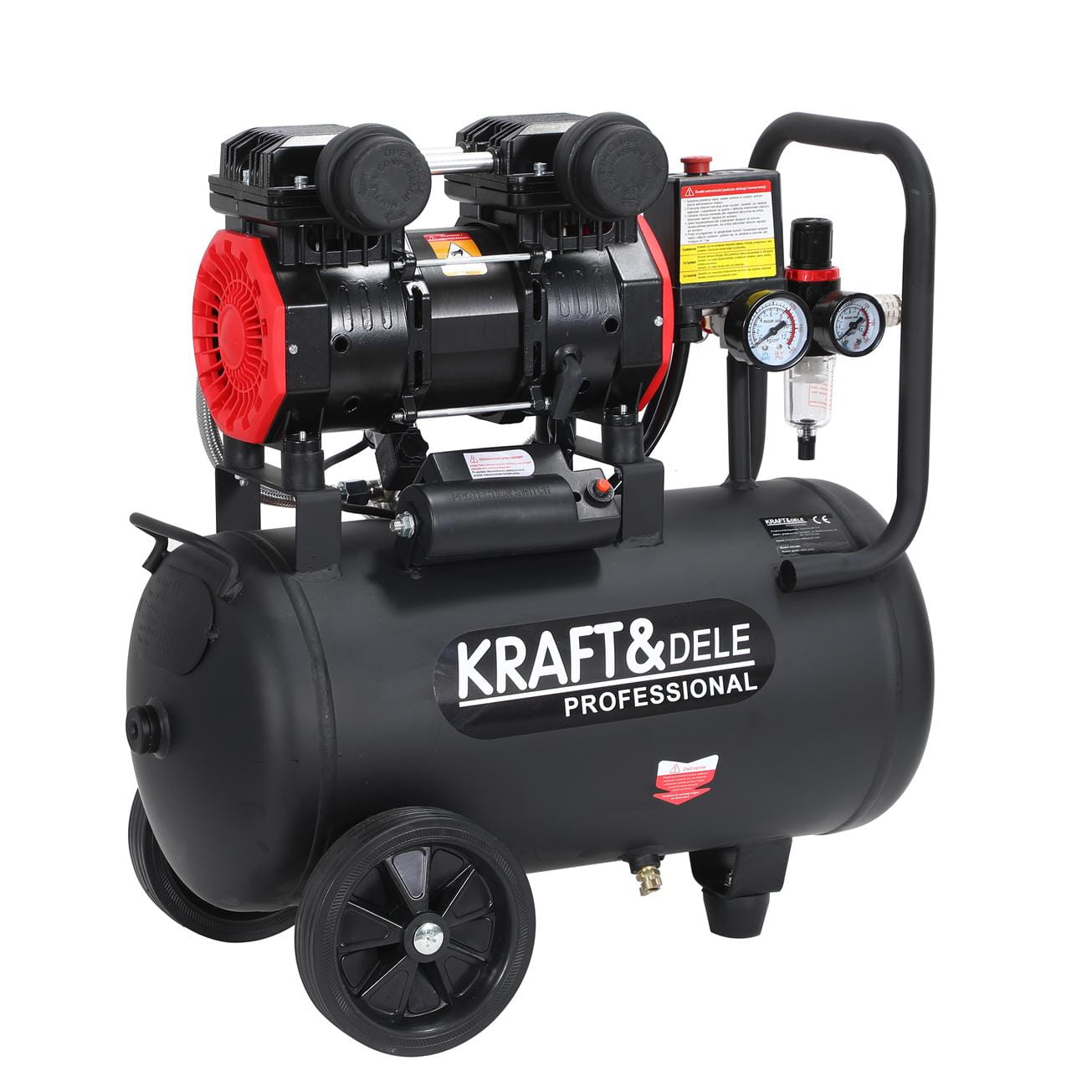 Compresor fara Ulei Silentios , 24L / 1390W X 1 , 220l/M, Kraft&Dele KD1385