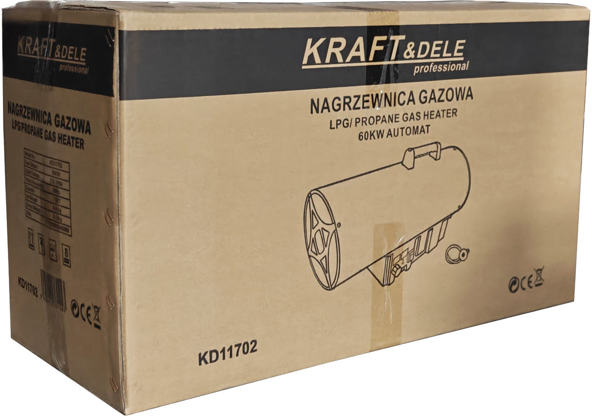 Tun de Caldura pe Gaz 60kw ,display Temperatura Programabil, cu Reductor Inclus, Kraft&Dele KD11702
