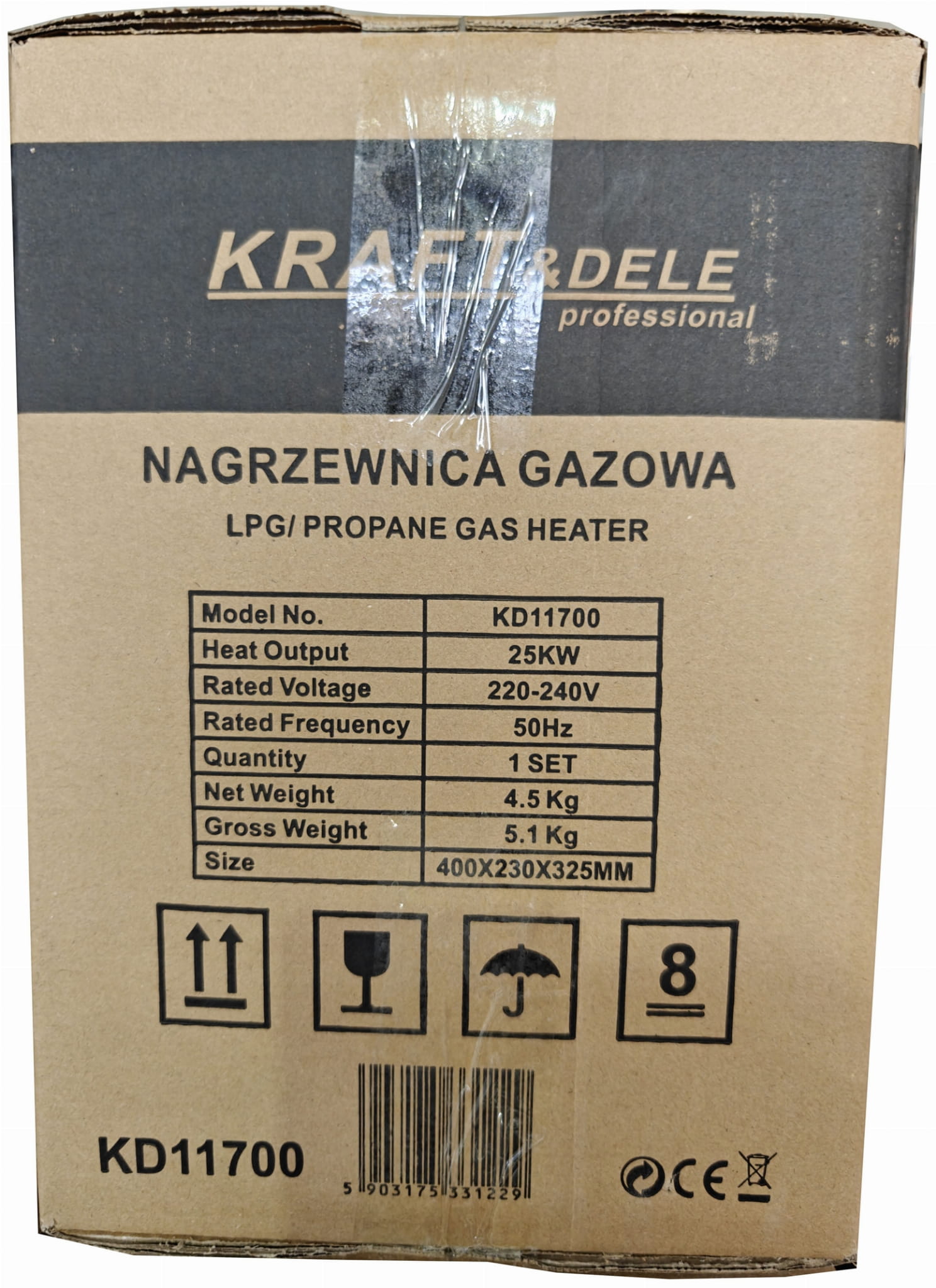 Tun de Caldura Gaz 25kW 230V 320m³/h 0.3bar, Kraft&Dele KD11700 - imaginea 14