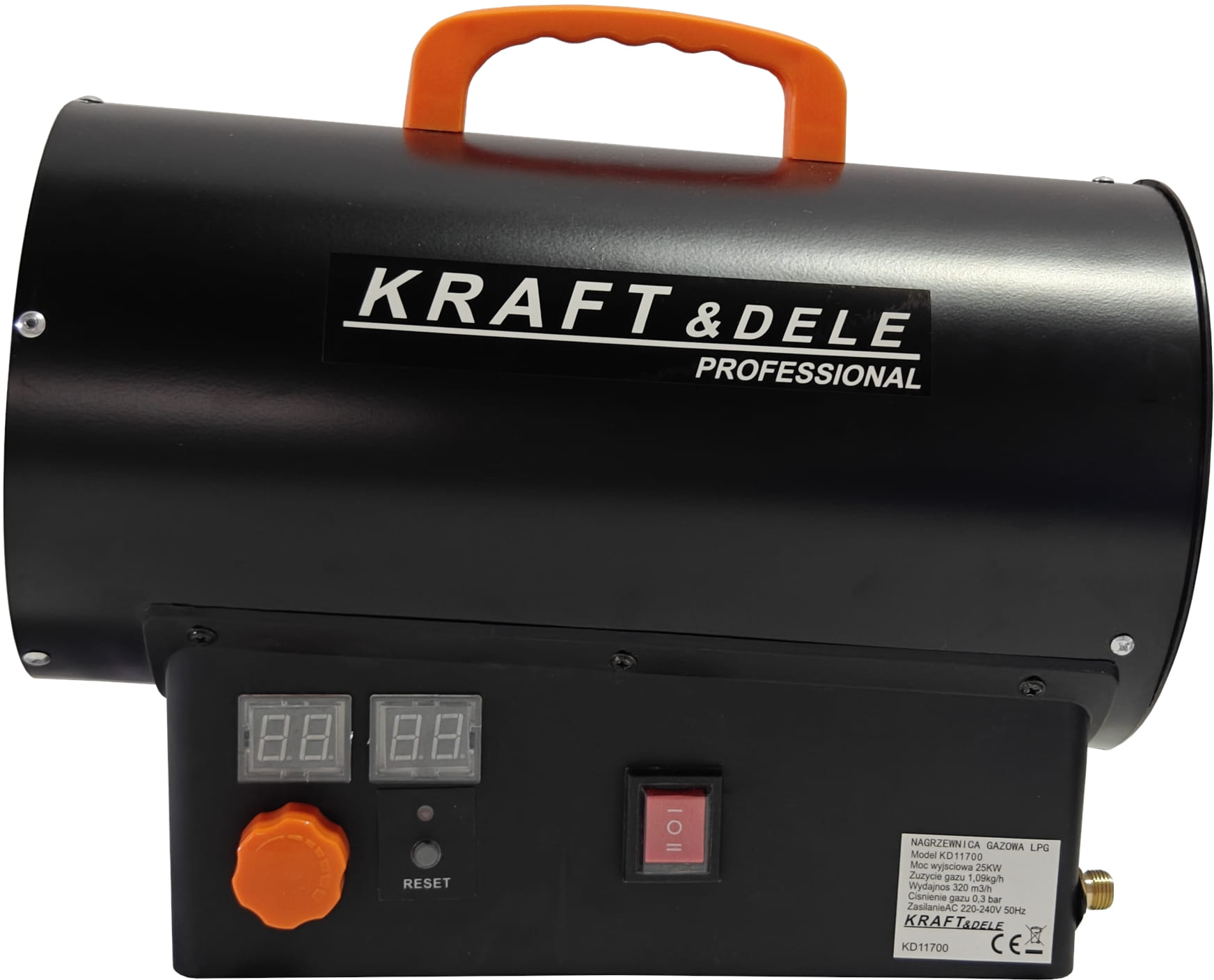 Tun de Caldura Gaz 25kW 230V 320m³/h 0.3bar, Kraft&Dele KD11700 - imaginea 2