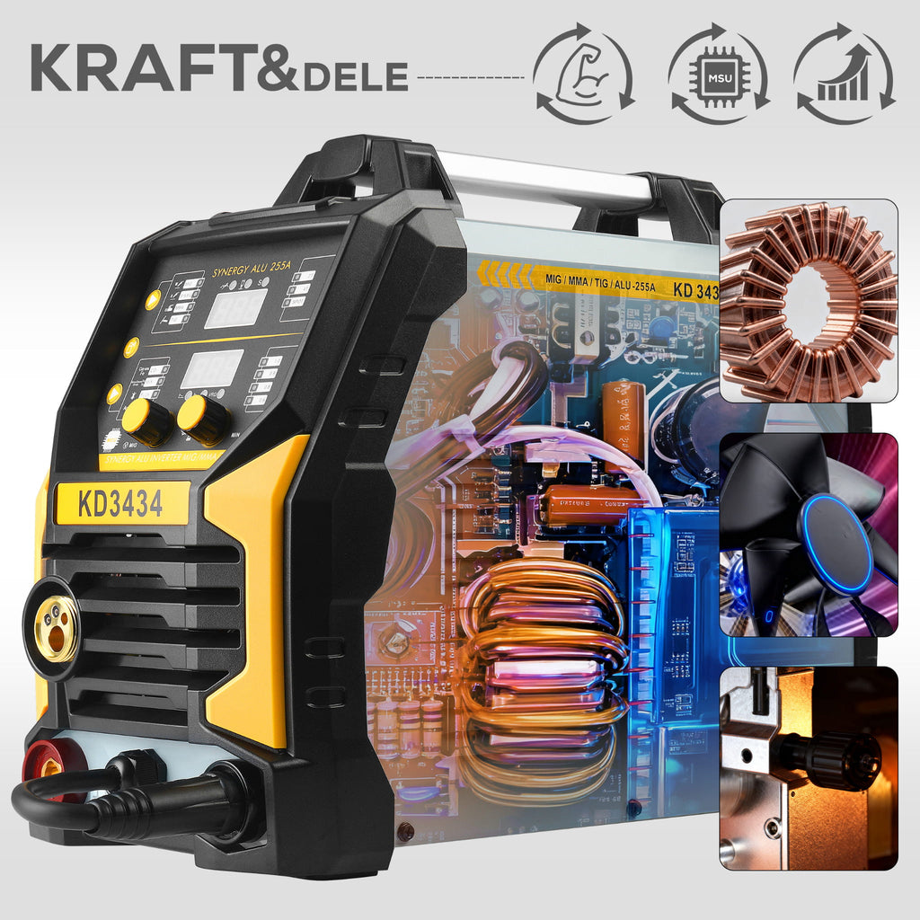 Aparat de Sudura 255A Mig/flux/mma/lift Tig/alu, Kraft&Dele KD3434