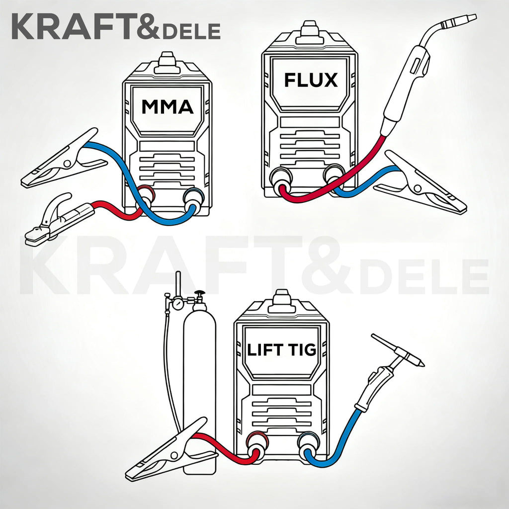 Aparat de Sudura MIG Flux MMA Tiglift, Kraft&Dele KD3432