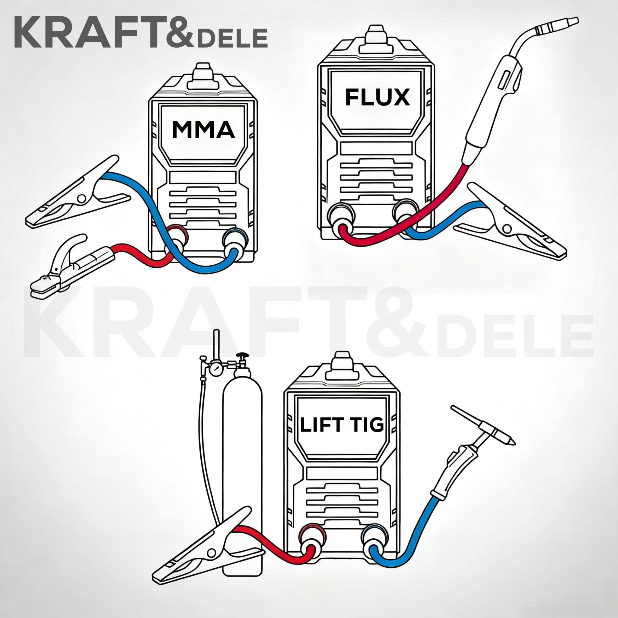 Aparat de Sudura MIG Flux MMA Tiglift, Kraft&Dele KD3432