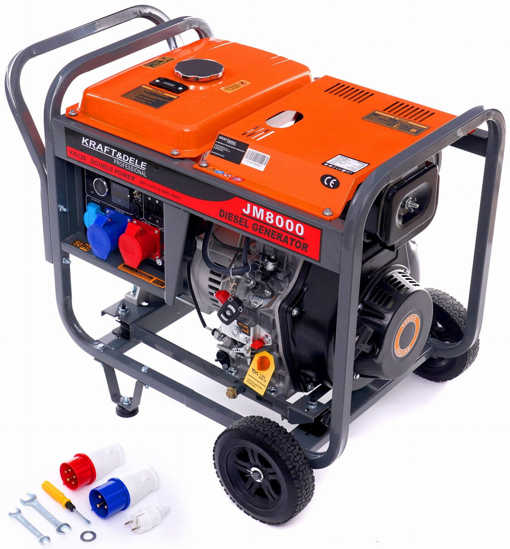 Generator de Curent Diesel 8 kw 80% 230/380V, Kraft&Dele KD126