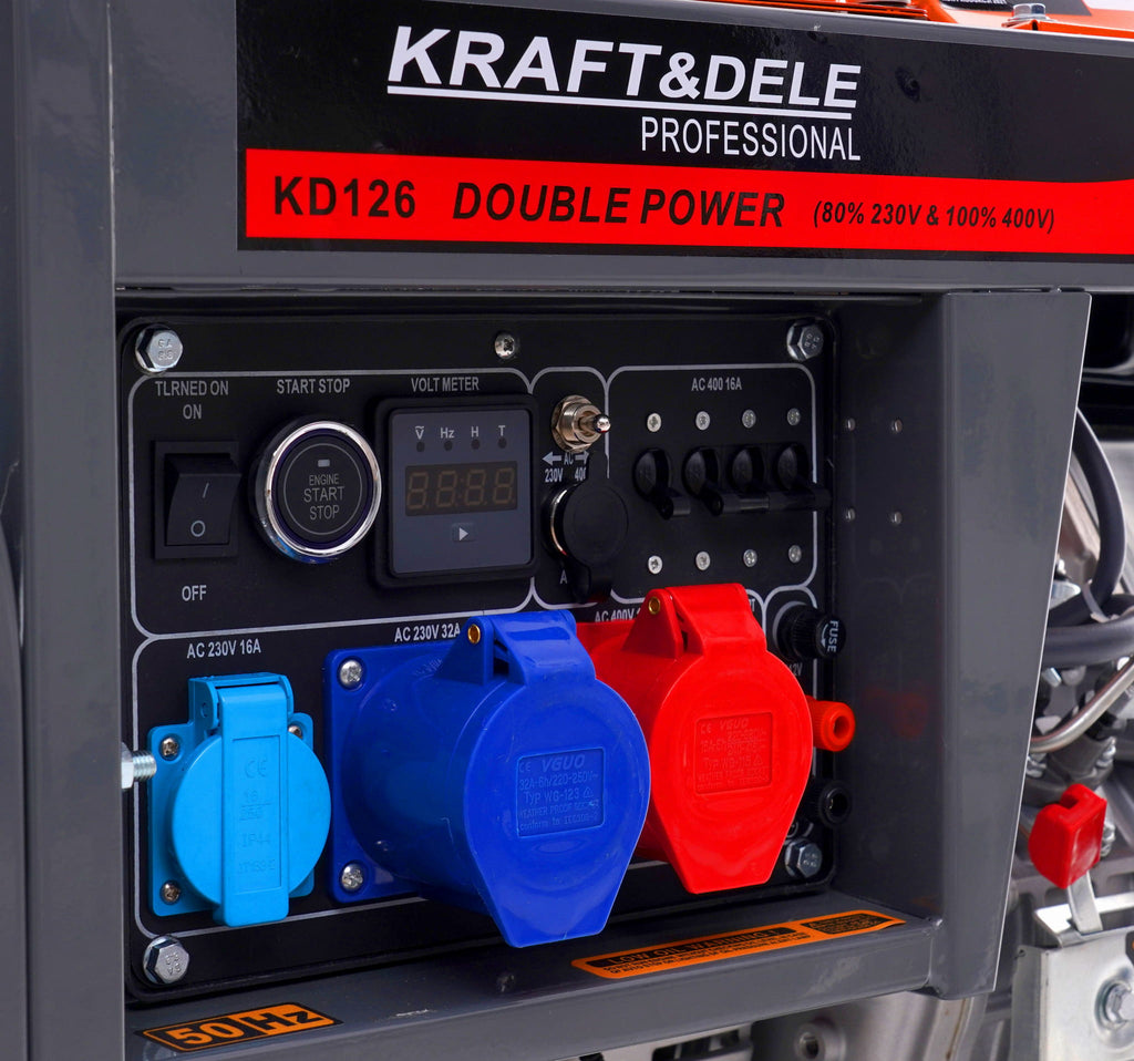 Generator de Curent Diesel 8 kw 80% 230/380V, Kraft&Dele KD126
