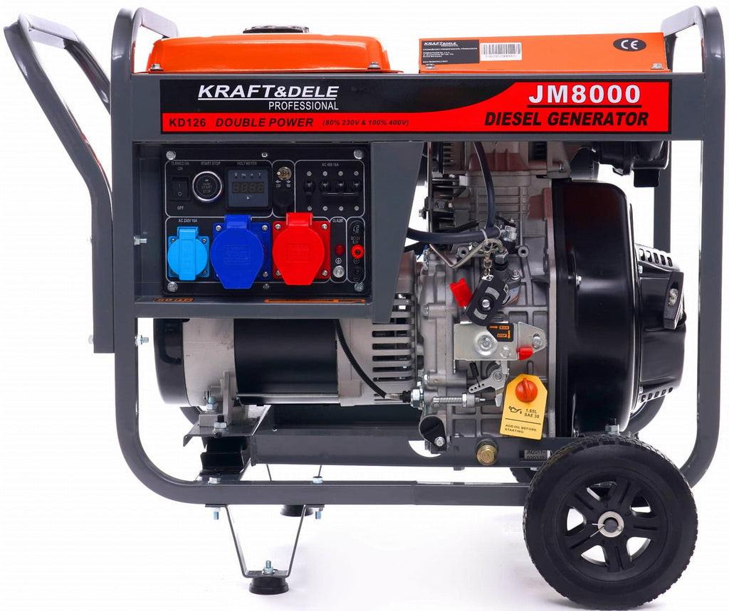 Generator de Curent Diesel 8 kw 80% 230/380V, Kraft&Dele KD126