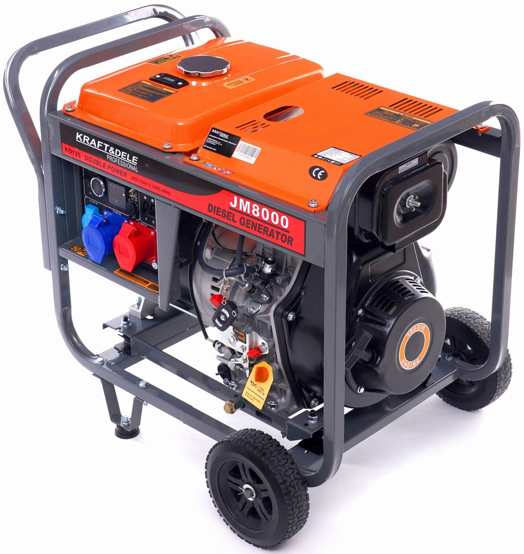 Generator de Curent Diesel 8 kw 80% 230/380V, Kraft&Dele KD126