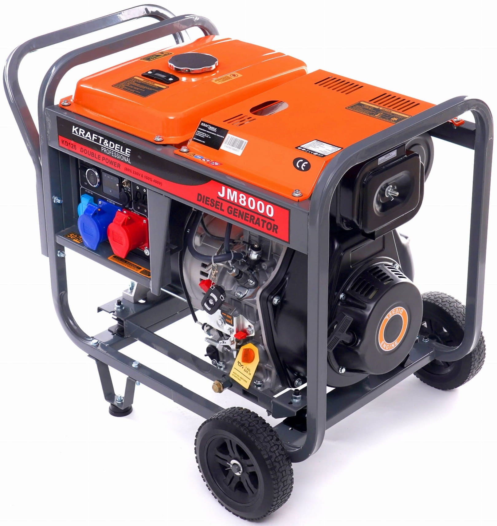 Generator de Curent Diesel 8 kw 80% 230/380V, Kraft&Dele KD126