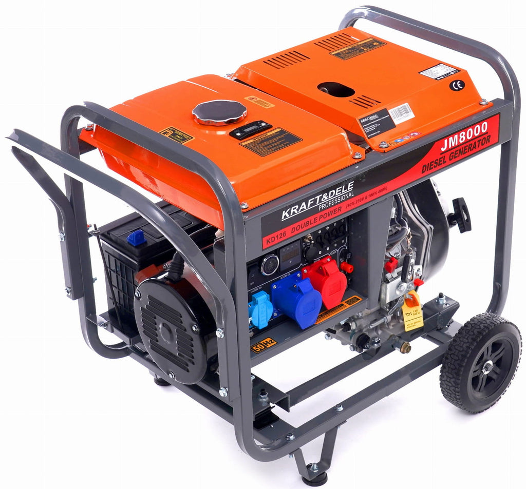 Generator de Curent Diesel 8 kw 80% 230/380V, Kraft&Dele KD126
